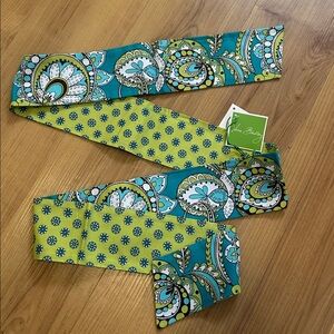 NWT Vera Bradley Teal and Lime Paisley sash